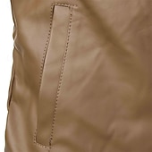 preiswerte Kunstlederjacke-Herren Lederjacke Freizeitjacke Motorrad Jacke Täglich Urlaub Windundurchlässig warm halten Tasche Herbst Winter Glatt Modisch Klassisch Ständer Standard Kunstleder Schwarz Braun Jacken