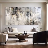 preiswerte Landschaftsgemälde-Ölgemälde handgemachtes Wabi-Sabi-Gemälde handgemalt großes beiges Kunstwerk 3D minimalistisches Gemälde auf Leinwand handgemaltes 3D-Textur-Gemälde mit Goldfolie Wandkunst neutrales beiges