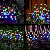economico Luci paesaggistiche-luci solari da giardino esterne 20 led luci decorative solari a forma di loto 8 modalità di illuminazione luci solari impermeabili per esterni luci solari da giardino per prato (colorate) 1/2 pezzi