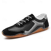 ieftine Adidași Bărbați-adidași sport de piele de căprioară, verzi și albi, pentru bărbați, cu design cu șireturi - comozi și stilați pentru ținute casual și atletice
