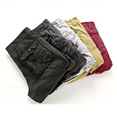 cheap Classic-Men&#039;s Cargo Shorts Shorts Capri Pants Multi Pocket Straight Leg Solid Colored Comfort Wearable Calf-Length Outdoor Daily Sports Stylish Yellow Army Green