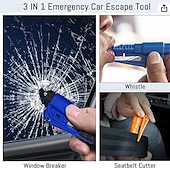 お買い得  車の安全とセキュリティ-6個の車の窓割りツールキーチェーン3 in 1ガラスブレーカーとシートベルトカッター &amp;サバイバルホイッスル 緊急キーチェーン 車脱出ツール すべての車に適用 カーアクセサリー