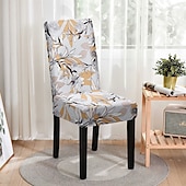 billiga Matstolsöverdrag-stretchig blommig matstolsöverdrag elastisk högryggad matstolsöverdrag överdrag för matstolar med blommönster lätt att montera och ta bort skyddar mot spill och fläckar maskintvättbar