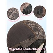 abordables Perruques Synthétiques Sans Bonnet-perruque avec frange longue perruque ondulée pour femme perruque en cheveux synthétiques pour une utilisation quotidienne en soirée