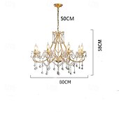 economico Lampadari-lampadario a led bianco caldo 6/8 luci 60cm/80cm lampadario di design unico in cristallo europeo di lusso francese retrò e12/e14 per camera da letto sala da pranzo 110-240v