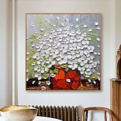 abordables Peintures fleurs/botaniques-peinture à l&#039;huile abstraite peinte à la main sur une fleur, peinture à l&#039;huile abstraite faite à la main sur un arbre en fleurs, arbre coloré en fleurs sur toile, œuvre d&#039;art florale faite à la main,