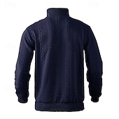お買い得  ベーシックスウェットシャツ-男性用 スウェットシャツ クォータージッパースウェットシャツ ブラック ホワイト ネイビーブルー カーキ色 ライトグレー ハーフジッパー 平織り リブ テクスチャード加工 ニットテクスチャ スポーツ 日常 祝日 ポリエステル テクスチャー ストリートファッション ベーシック カジュアル 春 &amp; 秋 衣類 パーカー トレーナー 長袖