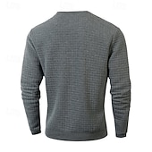 ieftine Hanorace de bază-Bărbați Hanorca Hanorac Waffle Negru Alb Verde Militar Kaki Gri Închis Stil Nautic Simplu Striat Texturat Textură tricotată Sporturi &amp; Exterior Zilnic Concediu Poliester Șic Stradă De Bază Casual