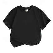 cheap Tees &amp; Shirts-Unisex Boys Girls&#039; 3D Solid Color Tee Short Sleeve Summer Spring Fashion Basic Kids 4-12 Years Crew Neck Outdoor Casual Daily Regular Fit