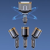 abordables Cargadores para coche-Cargadores de coche de 145 W, adaptador de carga de alta potencia, divisor de potencia de 2 enchufes, 12-24 V, con puertos USB tipo C PD, pantalla de voltaje LED para coche, camión, todoterreno