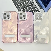 abordables Coques iPhone-téléphone Coque Pour iPhone 16 Pro Max Plus iPhone 15 14 Pro Max Plus iPhone 13 Pro Max Coque Arriere Avec Support Protecteur d&#039;objectif de caméra Antichoc Placage PC