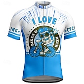 abordables Maillots pour hommes-Homme Maillot Velo Cyclisme Manche Courte Cyclisme Tee-shirt Maillot avec 3 poches arrière VTT Vélo tout terrain Respirable Séchage rapide Conception anatomique Mèche Jaune Rouge Bleu Bande dessinée