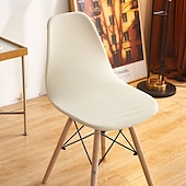 abordables Funda para silla de comedor-Fundas de concha para silla de comedor, funda curvada de licra sin brazos, funda de asiento lavable, fundas elásticas para taburete, decoración del hogar y la cocina