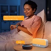 お買い得  スマートライト-LEDスマートライトサンライズアラームクロックウェイクアップライトサンライズシミュレーションアラームクロック子供大人の寝室用