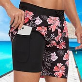 baratos calção de banho boxer masculino-Homens Calção Justo de Natação Shorts de Natação Bermuda de Surf Bolsos Com Cordão Cintura elástica Com forro de compressão Calção Ao ar livre Praia Piscina Secagem Rápida Leve Macio Natação Praia