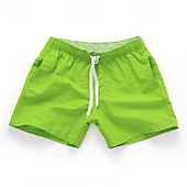 billige svømmeshorts for menn-Herre Surfeshorts Badeshorts Snorer Elastisk midje Elastisk snordesign Ensfarget Hurtigtørkende Sport Kort Daglig Ut på byen Strand Gatemote Fritid Svart Hvit Mikroelastisk