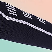 お買い得  サイクリングソックス-ユニセックス ソックス コンプレッションソックス バイクソックス スポーツソックス アスレチックソックス キャンプ / ハイキング アウトドア エクササイズ サイクリング / バイク バイク / サイクリング 滑り止め 暖かい 滑り止め 1 足 ストライプ コットン ブラック ホワイト ブラウン
