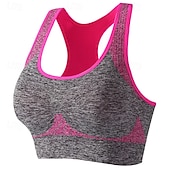 baratos Sutiã Esportivo-Mulheres Sustentação Leve Sutiã Esportivo Sutiã de corrida Costas Nadador Sem Aros Good Top Acolchoado Ginástica Esportes Relaxantes Corrida Respirável Leve Macio Azul Cinza Escuro Roxo Cor Sólida