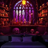 cheap Halloween Wall Tapestries-Halloween Blacklight Tapestry Haunted Castle UV Reactive Glow in the Dark Glow Party Trippy Misty Haunted House Hanging Tapestry Wall Art Mural for Living Room Bedroom
