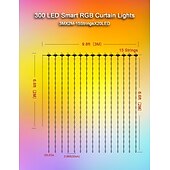 abordables Lumières intelligentes-Rideau lumineux fantôme Bluetooth RVB pour réception de mariage élégant – Guirlande lumineuse à LED 300/450 LED alimentée par USB avec fil de cuir pour décoration de fête