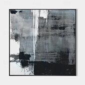 abordables Peintures Abstraites-Peinture à l&#039;huile noire 3D faite à la main sur toile, grand couteau à palette texturé abstrait peint à la main, peinture à l&#039;huile boho, art mural personnalisé, œuvre minimaliste contemporaine pour
