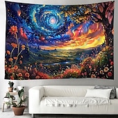 cheap Blacklight Tapestries-Blacklight Tapestry UV Reactive Glow in the Dark Glow Party Psychedelic Trippy Misty Colorful Waterfall Hanging Tapestry Wall Art Mural for Living Room Bedroom