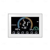 abordables Appareils électroménagers-Thermostat programmable pour contrôle du chauffage de l&#039;eau, maison intelligente, écran LCD à affichage négatif, thermostat d&#039;ambiance rond avec wifi