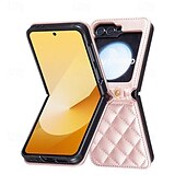 Недорогие Чехлы для Samsung-телефон Кейс для Назначение SSamsung Galaxy Z-флип 6 Z Flip 5 Z Flip 4 Z Flip 3 Кейс на заднюю панель с ремешком Защита от удара Ретро ТПУ Кожа PU