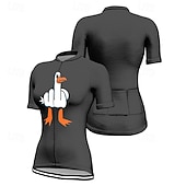 abordables Maillots pour femmes-Femmes Maillot de cyclisme Dessin animé Manche Courte Cyclisme T-shirt Top avec 3 poches arrière VTT Vélo tout terrain Cyclisme sur route Séchage Rapide Fermeture Éclair Frontale Évacuation de