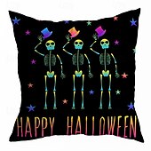 levne Halloweenská párty-halloween dekorace strašidelné dekorativní přehozené polštáře povlak 1ks měkký čtvercový povlak na polštář povlak na polštář do ložnice obývací pokoj pohovka gauč křeslo dýňové lebky