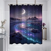 お買い得  シャワーカーテン-フック付きシャワーカーテン 180cm*180cm(70&quot;*70&quot;) ポリエステル洗濯可能防水パターンバスルームバスタブデコ海岸の海