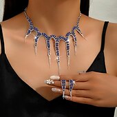billige Smykkesett-Smykke Sett 3 stk Strass Legering Øredobber Halskjeder Dame Elegant Årgang Nydelig geometriske Geometrisk Form Smykkesett Til Bryllup Fest jubileum
