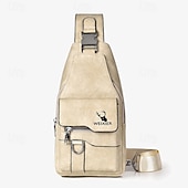 levne Pánské tašky-pánská hnědá crossbody kabelka z umělé kůže s mnoha kapsami na zip a nastavitelným popruhem, stylová a funkční pro každodenní použití