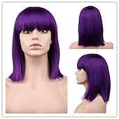 cheap Movie Character Wigs-Cosplay Costume Wig Inside Out 2 Straight Short Bob Wig Short Embarrassment Ennui Disgust Envy Sadness Synthetic Hair Kid&#039;s Multi-color St.Patrick&#039;s Day Wigs Halloween Wigs