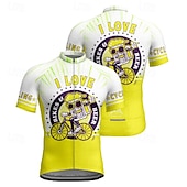 abordables Maillots pour hommes-Homme Maillot Velo Cyclisme Manche Courte Cyclisme Tee-shirt Maillot avec 3 poches arrière VTT Vélo tout terrain Respirable Séchage rapide Conception anatomique Mèche Jaune Rouge Bleu Bande dessinée