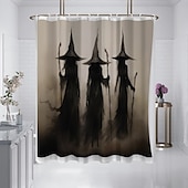 cheap Halloween Bath-Halloween Flower Witch Shower Curtain Modern Machine Washable Waterproof Polyester Fabric Used for Bathroom Decoration Bathtub with 12 Hooks