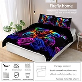 cheap Duvet Cover Sets-Gothic Cool Skull Floral Print 3-Piece Duvet Cover Set Bedding Set - Unique and Artistic Design - Includes Duvet Cover and Pillowcases - Soft and Durable Fabric - Perfect for Adding an Edgy Touch to Your Bedroom Decor