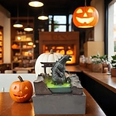 olcso Halloween kellékvilágítás-halloween horror gyanta dekoratív lámpa műalkotás dekoráció asztali halloween dekoratív bosszú joker női szellem világító dekoratív gombelem