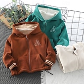 voordelige Bovenkleding-Jongens 3D Brief Trui met capuchon Jas Overkleding Lange mouw Herfst Winter Streetwear Sport Basic Kinderen 4-8 jaar Vakantie Urheilu Dagelijks Normale pasvorm