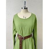 cheap Dresses-Retro Vintage Medieval Renaissance Dress Cosplay Costume Tunic Dress Ren Faire Viking Ranger Elven Women&#039;s Celtic Viking Halloween Carnival Masquerade Performance Halloween LARP Adults&#039; Dress All
