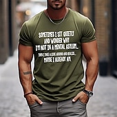 abordables T-shirt graphique pour hommes-Homme Lettre Impressions Graphiques T-shirt T-shirt graphique Coton Manche Courte Graphique Chemise Noir Vert Véronèse Bleu de minuit T-shirt confortable Extérieur Rue Vêtements de créateurs de mode