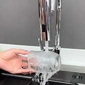 Недорогие Кухонная утварь и гаджеты-Распылитель для кухонного смесителя с водопадом, вращающийся на 360 градусов из нержавеющей стали, защита от брызг, прочный и простой в уходе, универсальный удлинитель фильтра