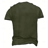 cheap Men&#039;s Graphic T Shirt-Men&#039;s Text / Number T Shirt Tee Top Cotton Short Sleeve Graphic Shirt Army Green Comfortable Tee Vacation Street Fashion Designer Clothing