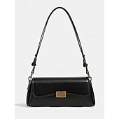 preiswerte Handtaschen und Tragetaschen-Damen Stoffbeutel Aguette Tasche PU-Leder B¨¹ro Einkauf Täglich Schnalle Hohe Kapazität Langlebig Feste Farbe Schwarz Weiß Braun