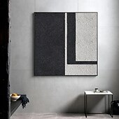 preiswerte Abstrakte Gemälde-Ölgemälde handgemachtes beiges Wabi Sabi Ölgemälde handgemalte Wandkunst schwarz beige abstraktes Gemälde großes schwarzes minimalistisches Wandkunst beige strukturiertes Leinwandgemälde neutrales