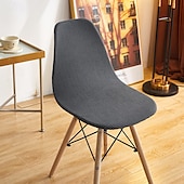 abordables Funda para silla de comedor-Fundas de concha para silla de comedor, funda curvada de licra sin brazos, funda de asiento lavable, fundas elásticas para taburete, decoración del hogar y la cocina