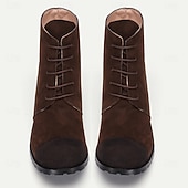 tanie Botki-męskie brązowe zamszowe botki sznurowane - wytrzymałe buty casualowe na przygody na świeżym powietrzu i do codziennego noszenia