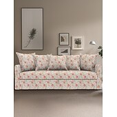 baratos Cobertura de Sofa-Capa de Sofá Floral 100% Algodão com Almofada de Algodão