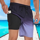 levne pánské boxerské plavky-Pánské Plavecké trenýrky Plavky pánské Surfovací šortky Kapsy Šňůrky Elastický pas S kompresní vložkou Kraťasy Venkovní Plážové Plavecký bazén Rychleschnoucí Lehká váha Yumuşak Plavání Plážové Na míru