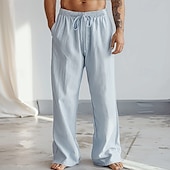economico Pantaloni Elite da Uomo-Per uomo Pantaloni Semplice Lunghezza intera Casuale Quotidiano Azzurro Micro-elastico